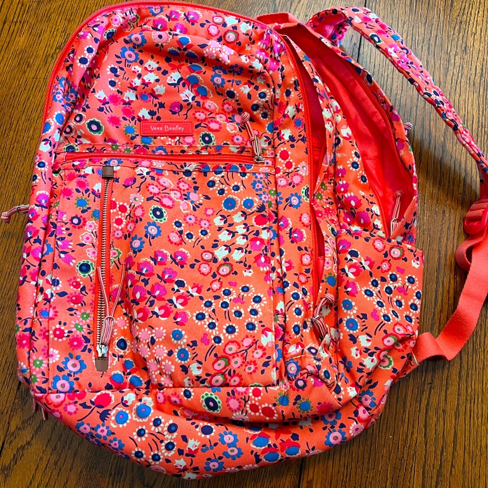 Vera Bradley Lighten Up Grand Backpack-CORAL MEADOW!